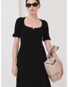 Boss Rochie mini striata cu decolteu amplu - Negru