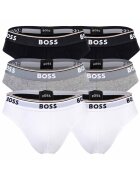 Boss Set de chiloti cu logo - 6 perechi - Alb/Negru/Gri