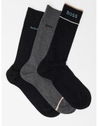 Boss Set de sosete lungi cu striatii - 3 perechi - Negru