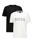 Boss Set de tricouri cu decolteu la baza gatului - 2 piese - Negru/Alb optic