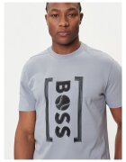 Boss Tricou barbati culoare gri - din bumbac