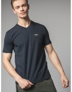 Boss Tricou cu decolteu in V - Albastru ultramarin