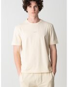 Boss Tricou cu decolteu la baza gatului si logo discret - Galben pal