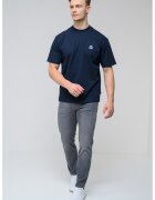 Boss Tricou cu decolteu la baza gatului si model - Bleumarin