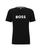 Boss Tricou cu decolteu rotund si logo - Negru