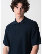 Boss Tricou cu guler polo din amestec de lyocell - Albastru ultramarin