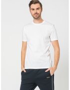 Boss Tricou de bumbac cu decolteu la baza gatului Tessler - Alb optic