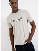 Boss Tricou de bumbac cu imprimeu logo - Maro nisip