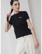 Boss Tricou de bumbac cu logo discret - Negru/Bej