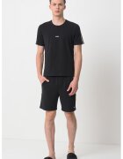 Boss Tricou de pijama cu dungi contrastante pe umar Unique - Negru