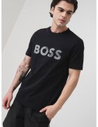 Boss Tricou din bumbac cu imprimeu logo - Negru/Gri