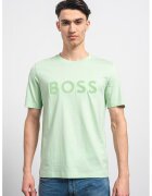 Boss Tricou din bumbac cu imprimeu logo - Verde lime/Verde menta