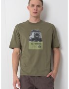 Boss Tricou lejer de bumbac cu imprimeu foto - Verde feriga