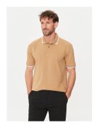 Boss Tricou polo bej/alb - bumbac - Bej