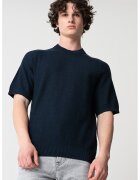 Boss Tricou tricotat fin din amestec de lyocell - Bleumarin