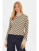 BRAVE SOUL Bluza cu gat LK-125CHAZ Bej Regular Fit - Acril