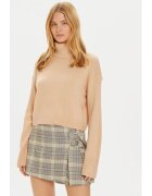 BRAVE SOUL Bluza cu gat LK-230PEBBLEB Bej Regular Fit - Acril