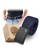 Broedrene Curea - broderie - neagra - curea casual - curea pentru pantaloni - catarama metalica material design minimalist - ambalaj cadou - material rezistent - Negru