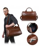Brodrene Geanta de voiaj - brødrene - r60 - universala - piele - eleganta - geanta de umar - cu curea reglabila - coniac - productie poloneza - material: piele naturala tabacita vegetal - inaltime 29 cm - latime 44 cm - adancime 26 cm - fermoar dublu met ...
