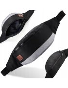 Broedrene Borseta barbati Brodrene - Poliester - 24x7x11 cm - Negru / Gri
