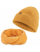 Broedrene Set 2 in 1 - Caciula/Guler - Acril - Circumferinta 56-58 - Galben