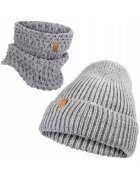 Broedrene Set 2 in 1 - Caciula/Guler - Acril - Circumferinta 56-58 - Gri