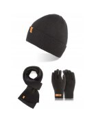 Broedrene Set caciula cu fular si manusi barbati Brodrene - Acril - Negru