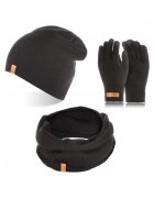 Broedrene Set caciula cu fular si manusi barbati Brodrene - Acril - Negru