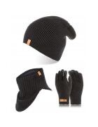 Broedrene Set caciula cu fular si manusi barbati Brodrene - Acril - Negru