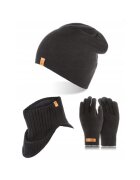 Broedrene Set caciula cu fular si manusi barbati Brodrene - Acril - Negru