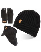 Broedrene Set caciula cu fular si manusi barbati Brodrene - Acril - Negru