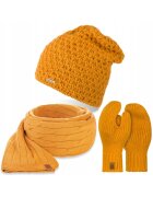 Broedrene Set caciula cu fular si manusi dama Brodrene - Acril - Galben
