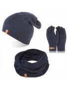 Broedrene Set caciula cu manusi si fular Brodrene - Acril - Universal - Bleumarin
