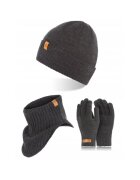 Broedrene Set caciula cu manusi si fular Brodrene - Acril - Universal - Gri inchis