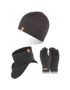 Broedrene Set caciula cu manusi si fular Brodrene - Acril - Universal - Gri inchis