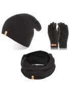 Broedrene Set caciula cu manusi si fular Brodrene - Acril - Universal - Negru