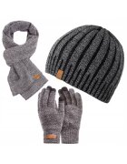 Broedrene Set caciula - fular si manusi barbati - Brodrene - Gri deschis