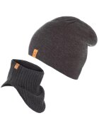 Broedrene Set caciula + fular tip guler barbati - Brodrene - Acril - Circumferinta 56-60 cm - Fular 25 x 20.5 cm - Gri inchis
