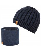 Broedrene Set caciula si fular barbati Brodrene - Acril - Albastru inchis