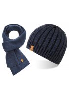 Broedrene Set caciula si fular barbati Brodrene - Acril - Albastru inchis