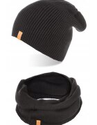 Broedrene Set caciula si fular barbati - Brodrene - Acril - Dimensiune universala - Negru