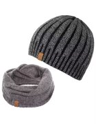 Broedrene Set caciula si fular barbati Brodrene - Acril - Gri