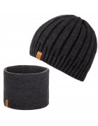 Broedrene Set caciula si fular barbati Brodrene - Acril - Gri inchis