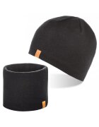 Broedrene Set caciula si fular barbati Brodrene - Acril - Negru