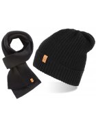 Broedrene Set caciula si fular barbati Brodrene - Acril - Negru