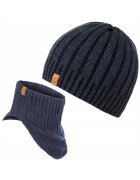 Broedrene Set caciula si fular barbati - Brodrene - Fleece - Dimensiune universala - Bleumarin