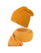 Broedrene Set caciula si fular dama Brodrene - Acril - Galben