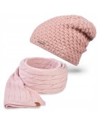 Broedrene Set caciula si fular dama Brodrene - Acril - Roz deschis
