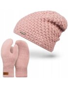 Broedrene Set Caciula si Manusi Dama Brodrene - Roz - 55-