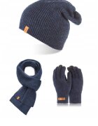 Broedrene Set Iarna pentru barbati - Brodrene - caciula - fular - manusi - universal - Bleumarin
